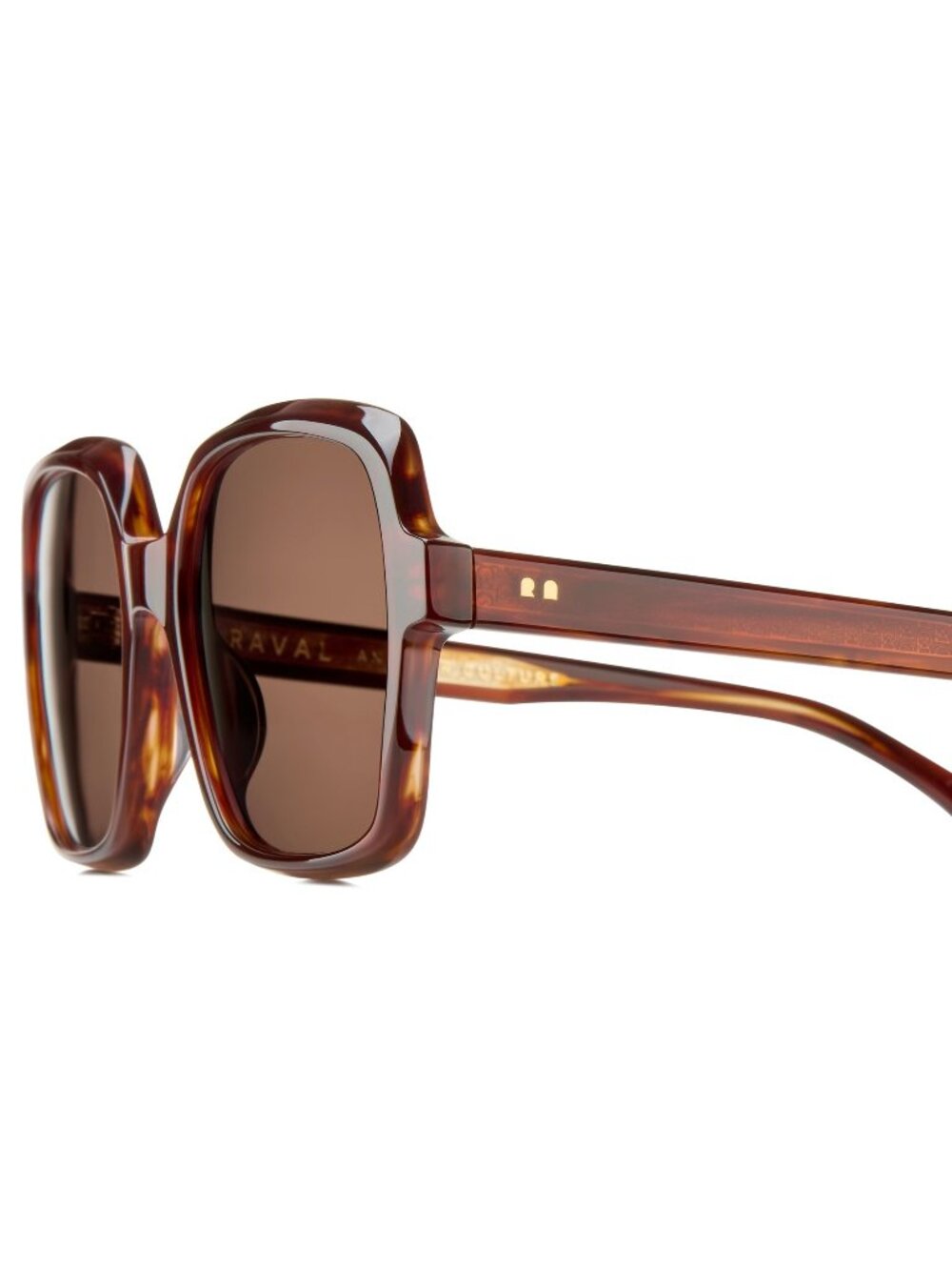 New Raval Eyewear Women's Sunglasses Havana Square Brown Lens Acetate Frame DESI